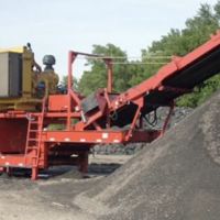 Heavy Machinery Processing Coal Waste For Environmental Recycling